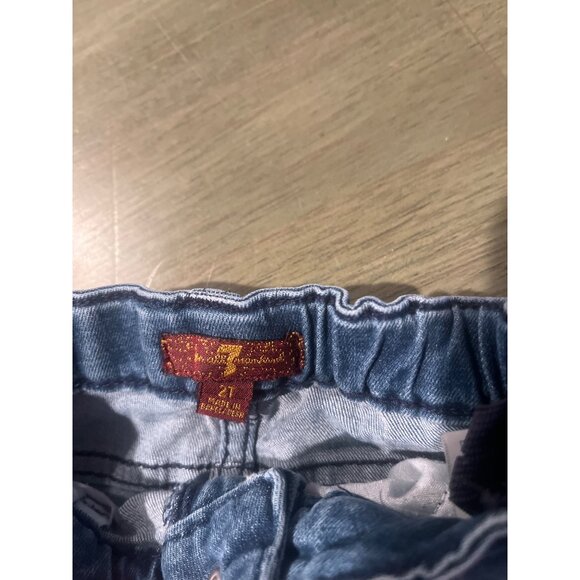 Toddler Boys Elastic Waist Denim Jean Shorts With Cuffed Hem & Back Pockets - Si - Picture 3 of 5